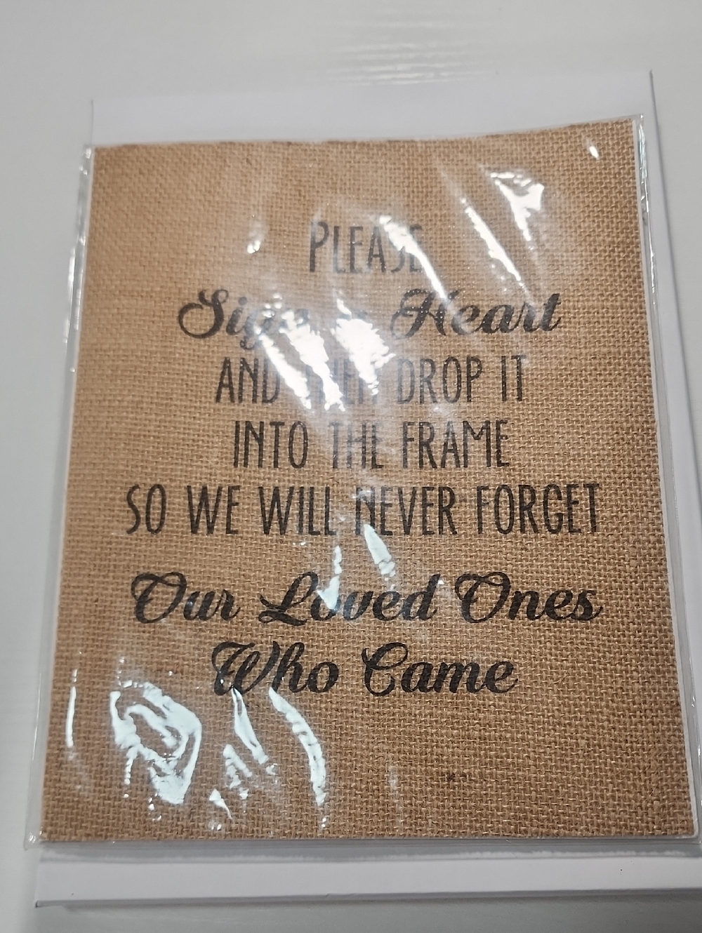 Rustic Burlap 'Sign a Heart' Memory Frame Accent